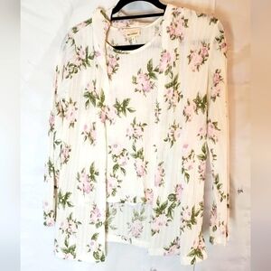 Self Esteem Size XL Pajama Tops Set Tank and Hoodie Floral